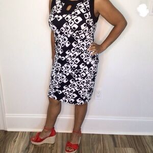 Connected Apparel Black & White Sleeveless Dress Women’s Size 12